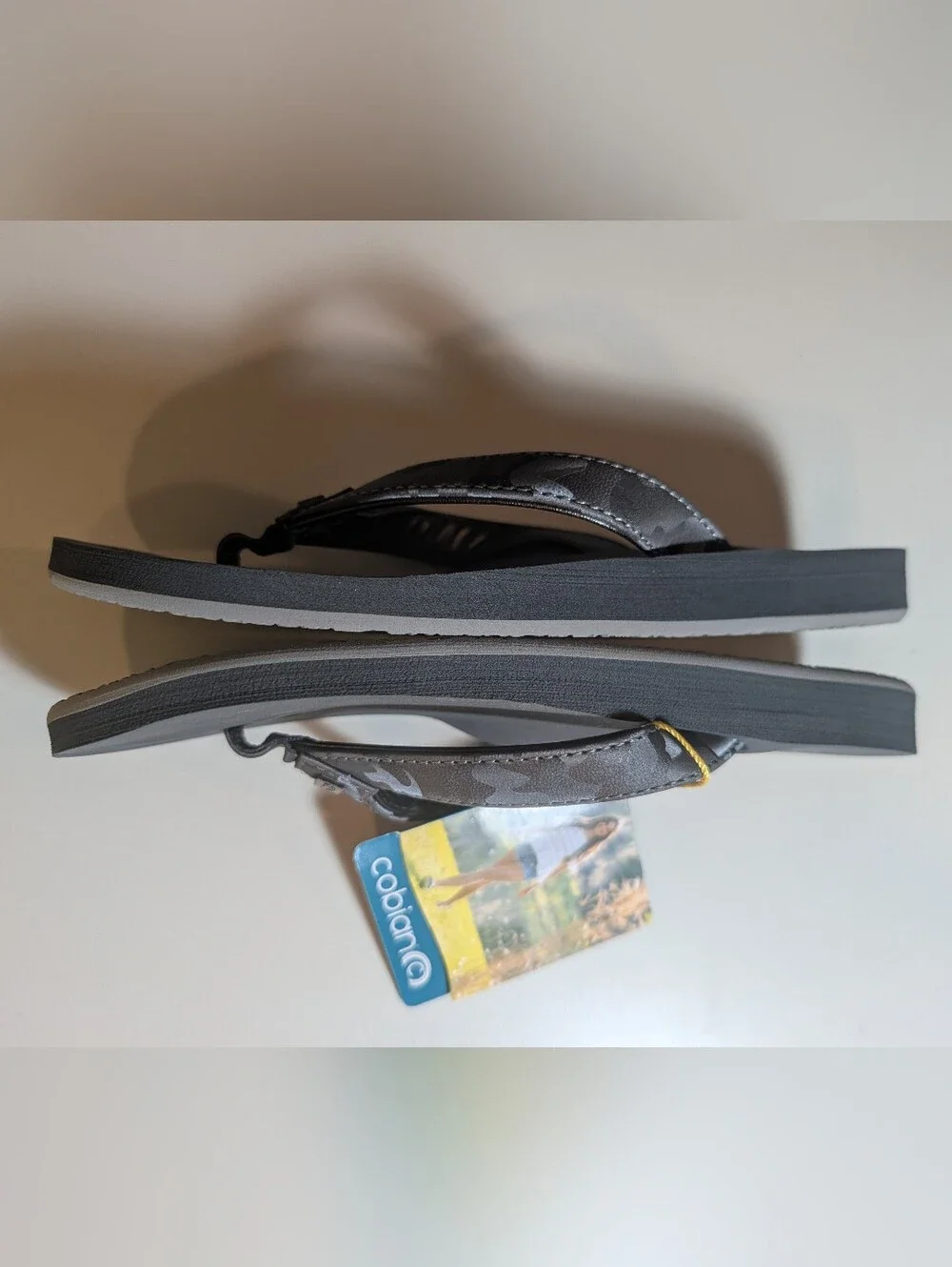 Cobian Black Women's Size 7 Logo Flip Flops NWT